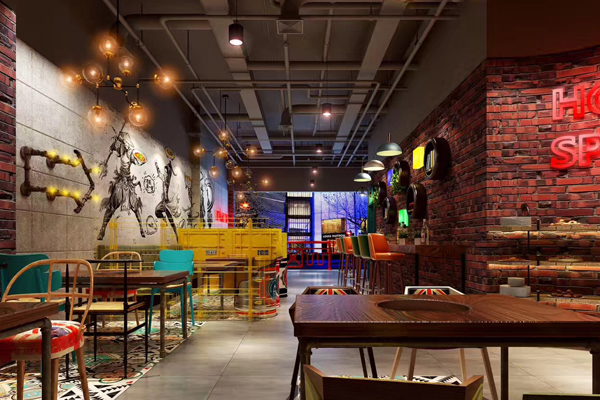 小郡肝工業(yè)loft風(fēng)格火鍋店裝修案例實(shí)景圖