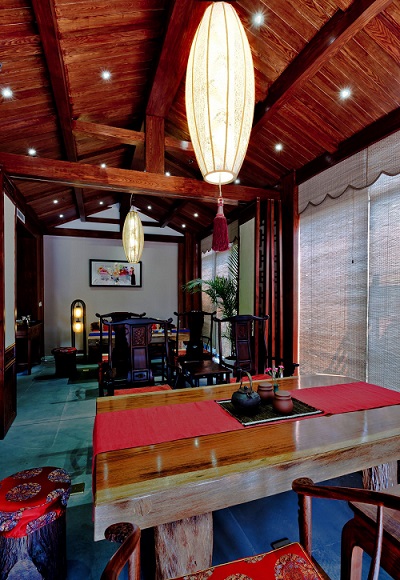 中式茶樓卡座設(shè)計(jì)實(shí)景圖
