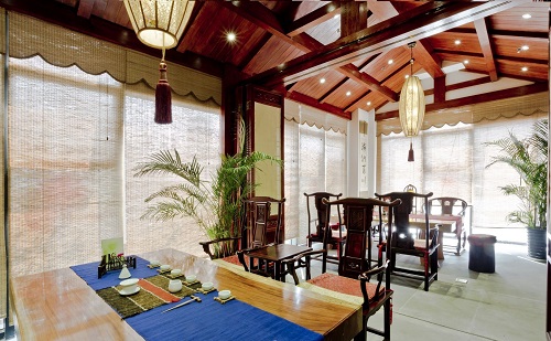 中式茶樓散客區(qū)設(shè)計(jì)實(shí)景圖